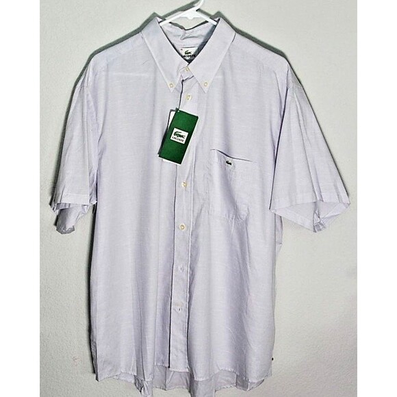 Lacoste Casual Easy Care Button Up Shirt Sz XXL [45] Vingate New W Tags Lavendar - Picture 1 of 6
